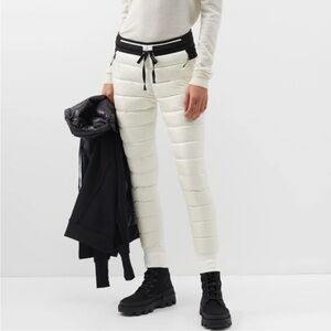 Holden Hybrid Down Jogger Pants Quilted Puffer Pull On White Pearl Black Womens